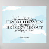 Psalm 18:16 - Bibelschrift Poster (Vorne)