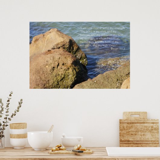 Psalm 18:1,2 Schrift Drucken Poster (Küche)