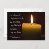 Psalm 18:28 Candle Postkarte (Vorne/Hinten)