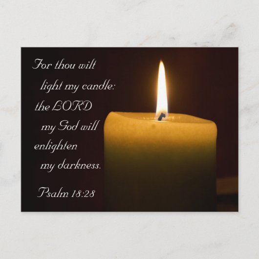 Psalm 18:28 Candle Postkarte (Vorderseite)