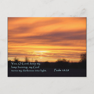 Psalm-18:28 Sonnenaufgang Postkarte