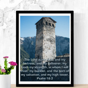 Psalm 18:2 Der Herr ist mein Fels KJV Bibel-Wandku Poster