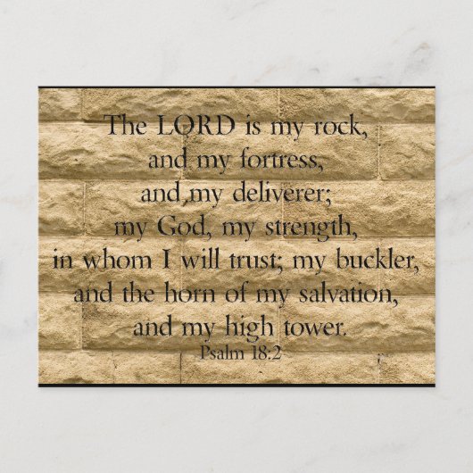 Psalm 18:2 Der Herr ist mein Felsen und meine Fest Postkarte (Vorderseite)