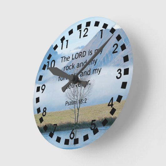 Psalm 18:2 runde wanduhr (Winkel)