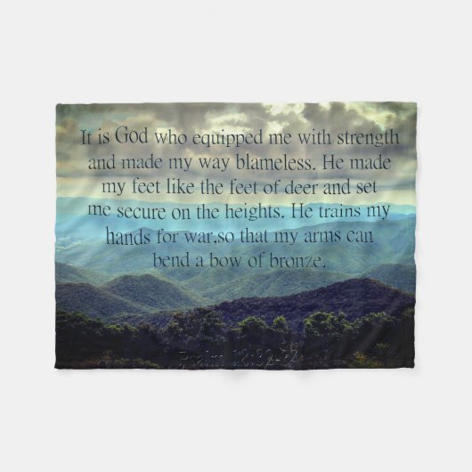 Psalm-18:32 - 34 fleecedecke (Vorderseite (Horizontal))