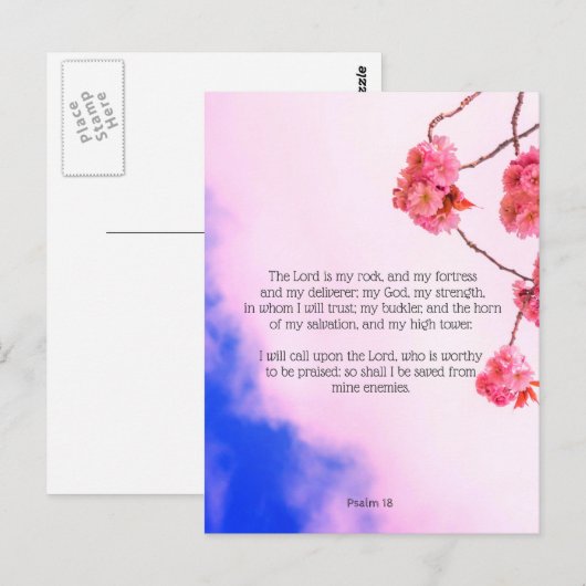 Psalm 18, Christliche Postkarte (Vorne/Hinten)