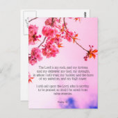 Psalm 18, christliche Postkarte der Kirschblüte (Vorne/Hinten)