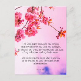 Psalm 18, christliche Postkarte der Kirschblüte