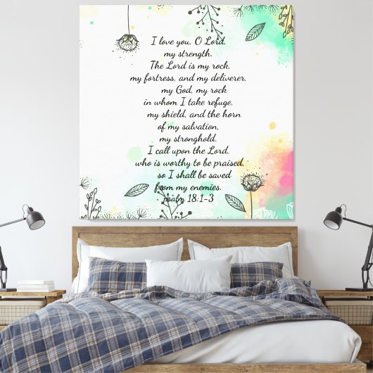 Psalm 18 Leinwand (Insitu (Schlafzimmer))