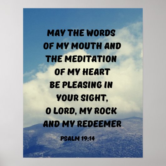 Psalm 19:14 Bibelverse in Gottes Sicht Poster (Vorne)