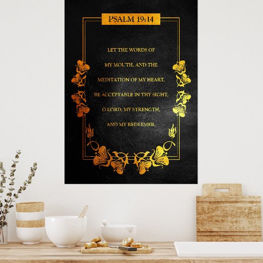 Psalm 19:14 Bibelverse Poster (Küche)