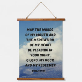 Psalm 19:14 Christliches Gebet-Bibelverse Wandteppich Mit Holzrahmen