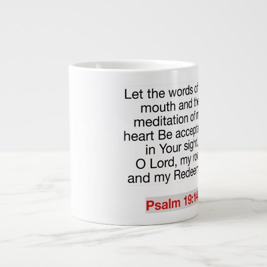 Psalm 19:14 - Jumbo-Tasse (Vorderseite)