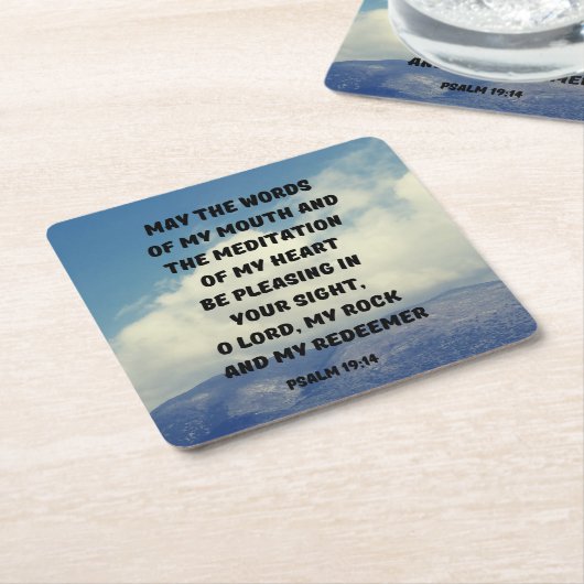 Psalm 19:14 Mai die Worte meines Mund Rechteckiger Pappuntersetzer (angewinkelt)