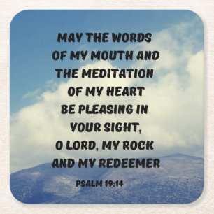 Psalm 19:14 Mai die Worte meines Mund Rechteckiger Pappuntersetzer