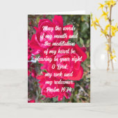 Psalm 19:14 Prayerful Meditation Bible Verse Rose Karte (Gelbe Blume)