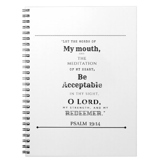 Psalm 19:14 Spiral Foto Notebook Notizblock (Vorderseite)