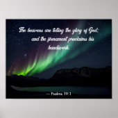 Psalm 19:1 Aurora Borealis und Sterne Poster (Vorne)