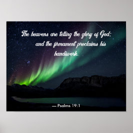 Psalm 19:1 Aurora Borealis und Sterne Poster