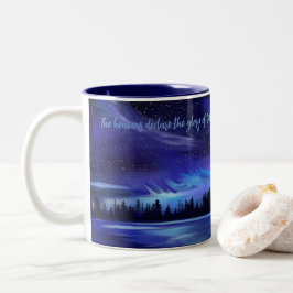 Psalm 19:1 Bibelverse Blaue Nordlichter Zweifarbige Tasse