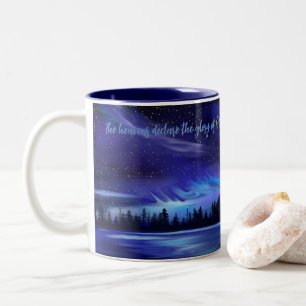 Psalm 19:1 Bibelverse Blaue Nordlichter Zweifarbige Tasse