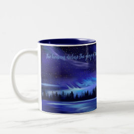 Psalm 19:1 Bibelverse Blaue Nordlichter Zweifarbige Tasse