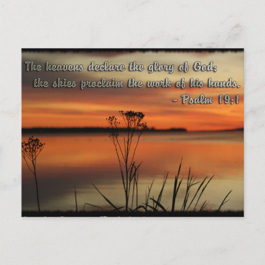 PSALM 19:1 BIBLE SCRIPTURE HEAVENS DEKLARE GLORY POSTKARTE (Vorderseite)