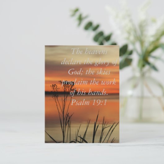 PSALM 19:1 BIBLE SCRIPTURE HEAVENS DEKLARE GLORY POSTKARTE (Stehend Vorderseite)