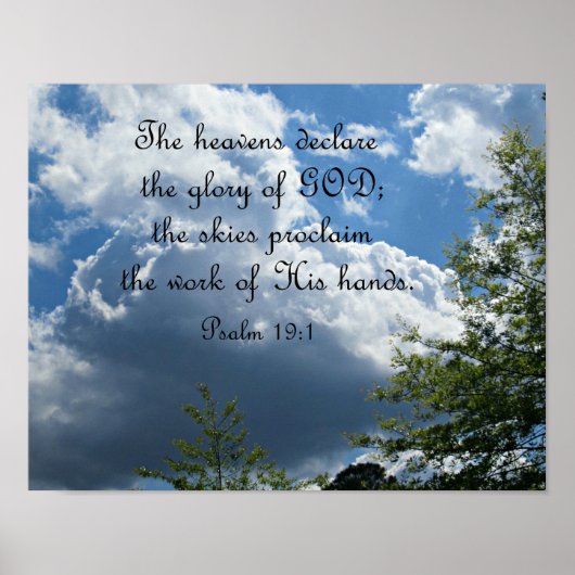 Psalm 19:1 Die Himmel verkünden die Herrlichkeit G Poster (Vorne)