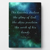 Psalm 19:1 Die Himmel verkünden die Ruhestätte Fotoplatte (Vorderseite)