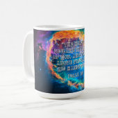 Psalm 19:1 Die Himmel verkünden Gottes Ruhm Kaffeetasse (Vorderseite Links)