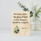 Psalm 19:1 (KJV) auf biblischem Hintergrund Postkarte (Stehend Vorderseite)