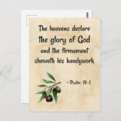 Psalm 19:1 (KJV) auf biblischem Hintergrund Postkarte (Vorne/Hinten)