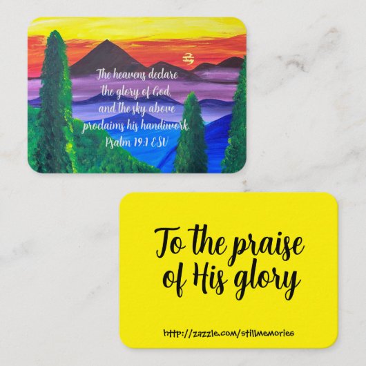 Psalm 19:1 Mountain Scripture Business Card Visitenkarte (Vorne/Hinten)