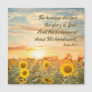 Psalm 19:1 NKJV Sunflower and Sunrise Bible Verse Magnetkarte