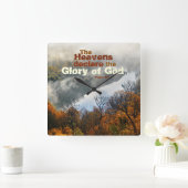 Psalm 19:1 Schrift Himmel verkünden Ruhm Gottes Quadratische Wanduhr (Zuhause)