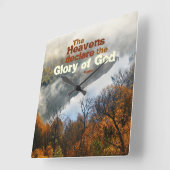 Psalm 19:1 Schrift Himmel verkünden Ruhm Gottes Quadratische Wanduhr (Winkel)