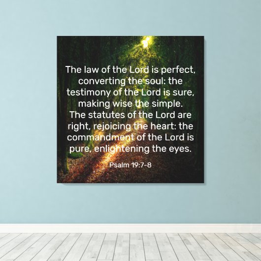Psalm 19:7-8 Canvas Print Leinwanddruck (Insitu (Holzboden))