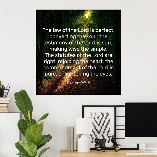 Psalm 19:7-8 poster (Heimbüro)