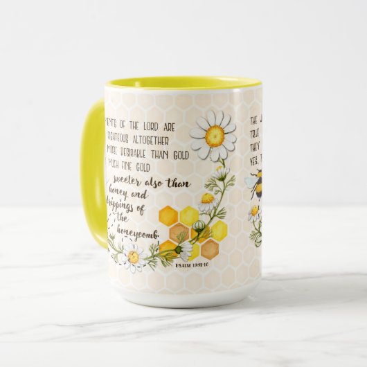 Psalm 19:9-10 Süße als Honig Tasse (Vorderseite Links)