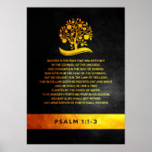 Psalm 1:1-3 Bibelverse Poster (Vorne)