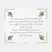 PSALM 1:1-3 Botanic Design Fleecedecke (Vorderseite (Horizontal))