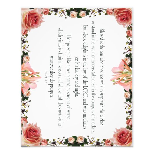 PSALM 1:1-3 Botanic Design Fotodruck (Vorne)