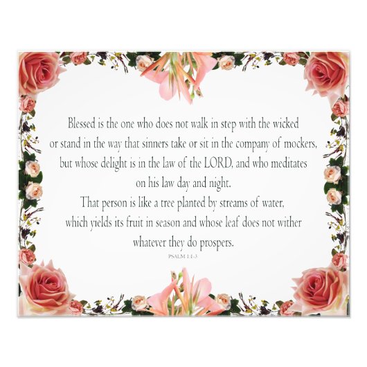 PSALM 1:1-3 Botanic Design Fotodruck (Vorne)