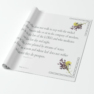 PSALM 1:1-3 Botanic Design Geschenkpapier