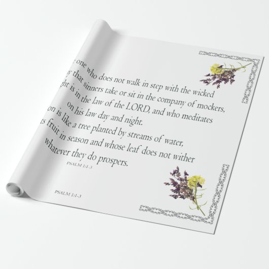 PSALM 1:1-3 Botanic Design Geschenkpapier (Ungerollt)