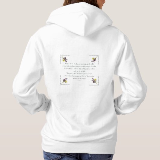 PSALM 1:1-3 Botanic Design Hoodie (Rückseite)