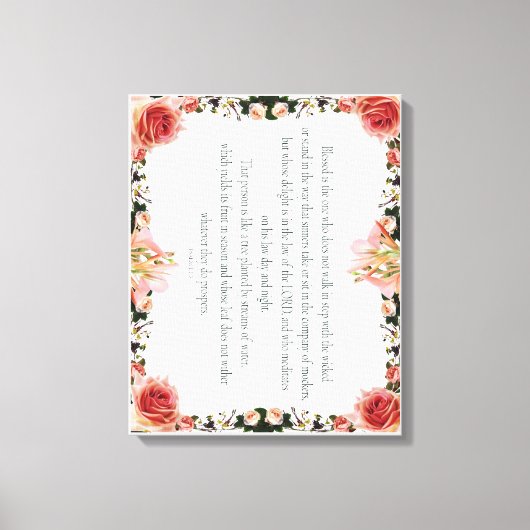 PSALM 1:1-3 Botanic Design, Leinwanddruck (Vorderseite)