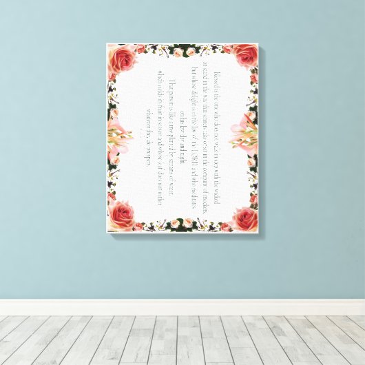 PSALM 1:1-3 Botanic Design, Leinwanddruck (Insitu (Holzboden))