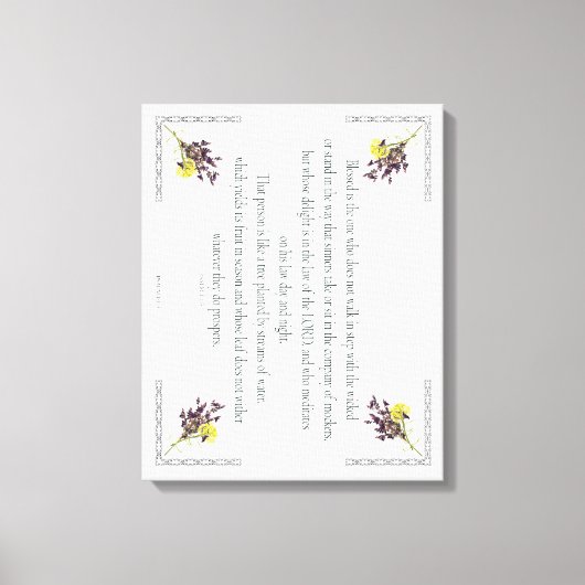 PSALM 1:1-3 Botanic Design, Leinwanddruck (Vorderseite)